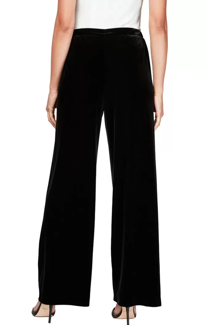 Women Alex Evenings All Regular*Flat Front Velvet Pant