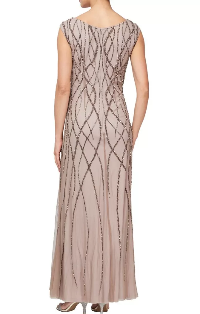 Women Alex Evenings Spring Collection*Long Sleeveless Hand-Beaded Gown