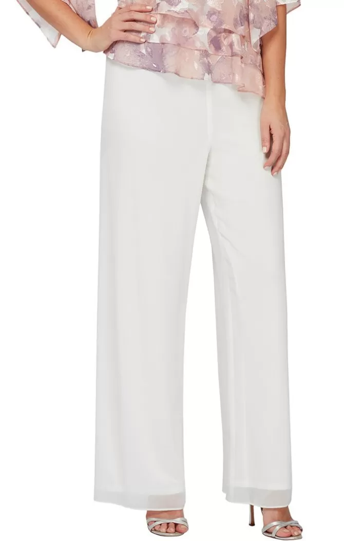 Women Alex Evenings All Petite*Petite Silky Chiffon Basic Pant