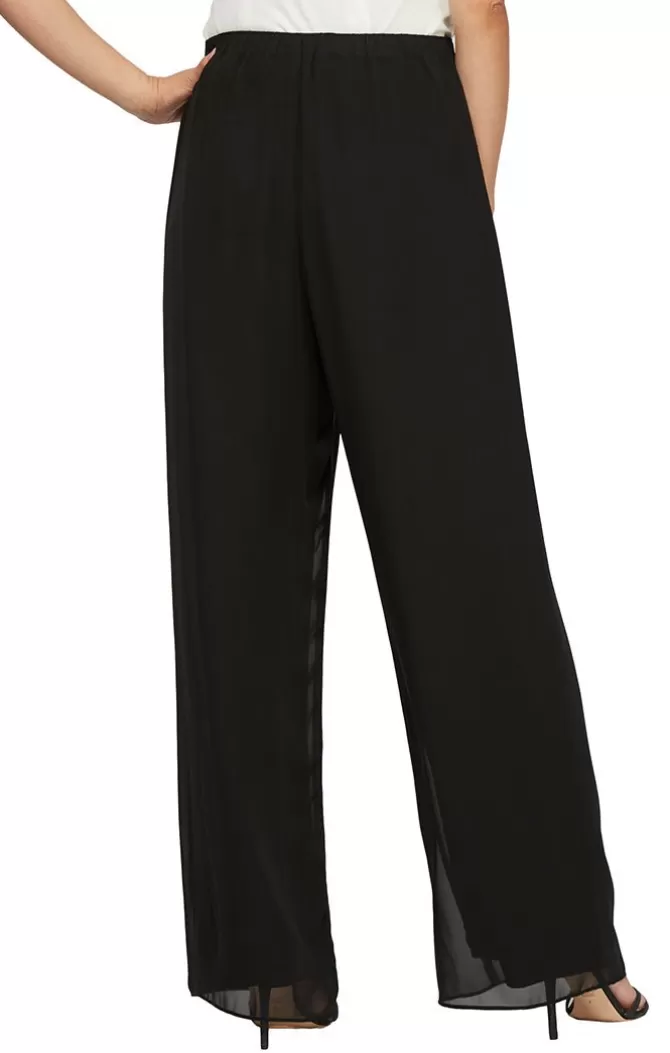 Women Alex Evenings All Petite*Petite Straight Leg Chiffon Pant