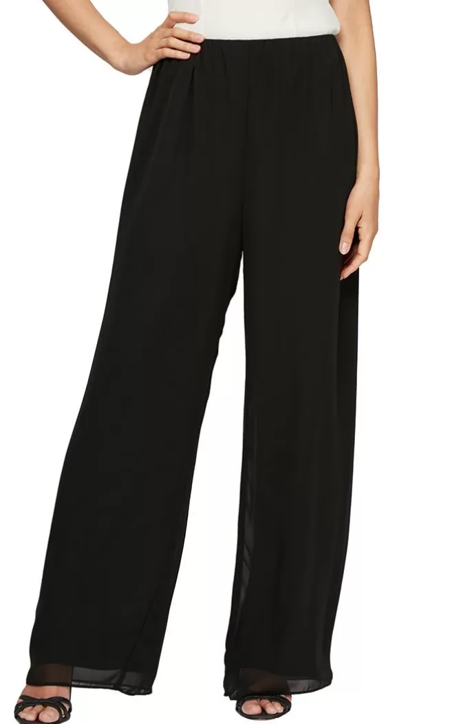 Women Alex Evenings All Petite*Petite Straight Leg Chiffon Pant