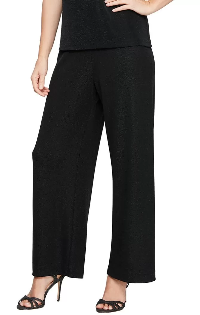 Women Alex Evenings All Petite*Petite Straight Leg Metallic Knit Pant