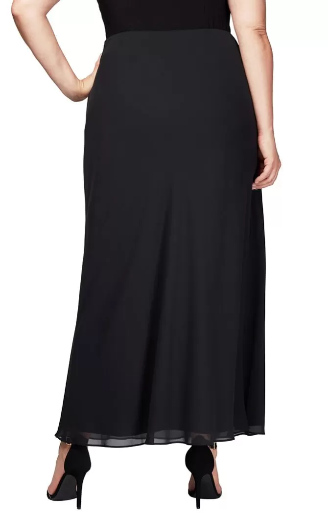 Women Alex Evenings All Plus*Plus A-Line Long Chiffon Skirt