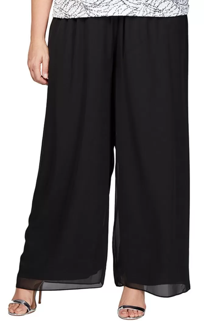 Women Alex Evenings All Plus*Plus Silky Chiffon Basic Pant