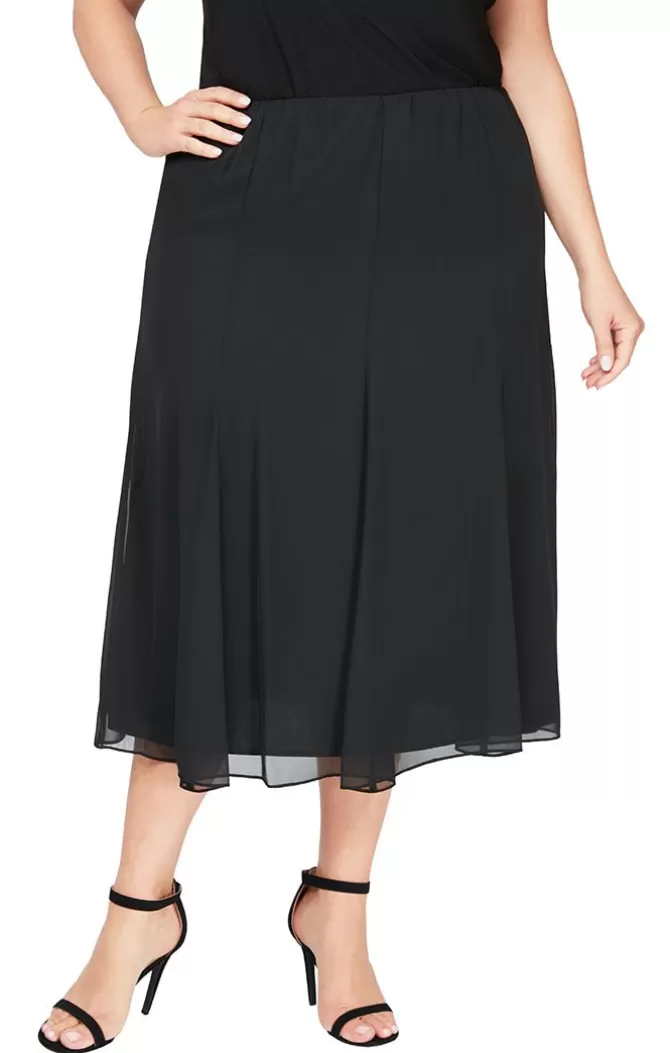 Women Alex Evenings All Plus*Plus Tea-Length Panel Chiffon Skirt