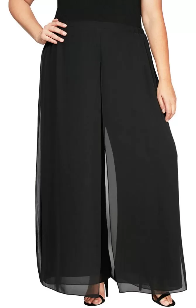 Women Alex Evenings All Plus*Plus Wide Leg Carwash Chiffon Pant