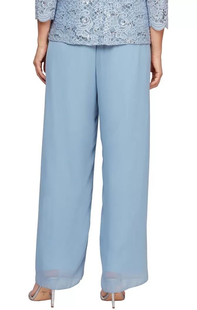 Women Alex Evenings Evening Separates*Straight Leg Chiffon Pant