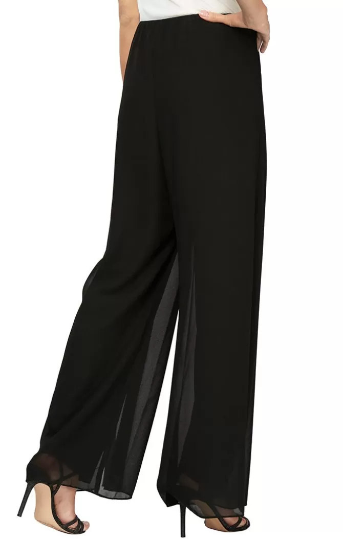 Women Alex Evenings Evening Separates*Straight Leg Pant With Georgette Split Leg Overlay