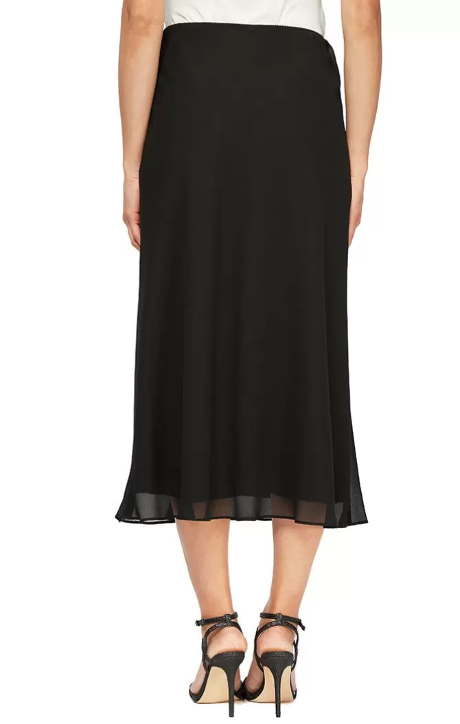 Women Alex Evenings All Regular*Tea-Length A-Line Georgette Skirt