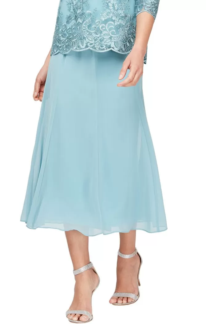 Women Alex Evenings Evening Separates*Tea-Length Chiffon Skirt