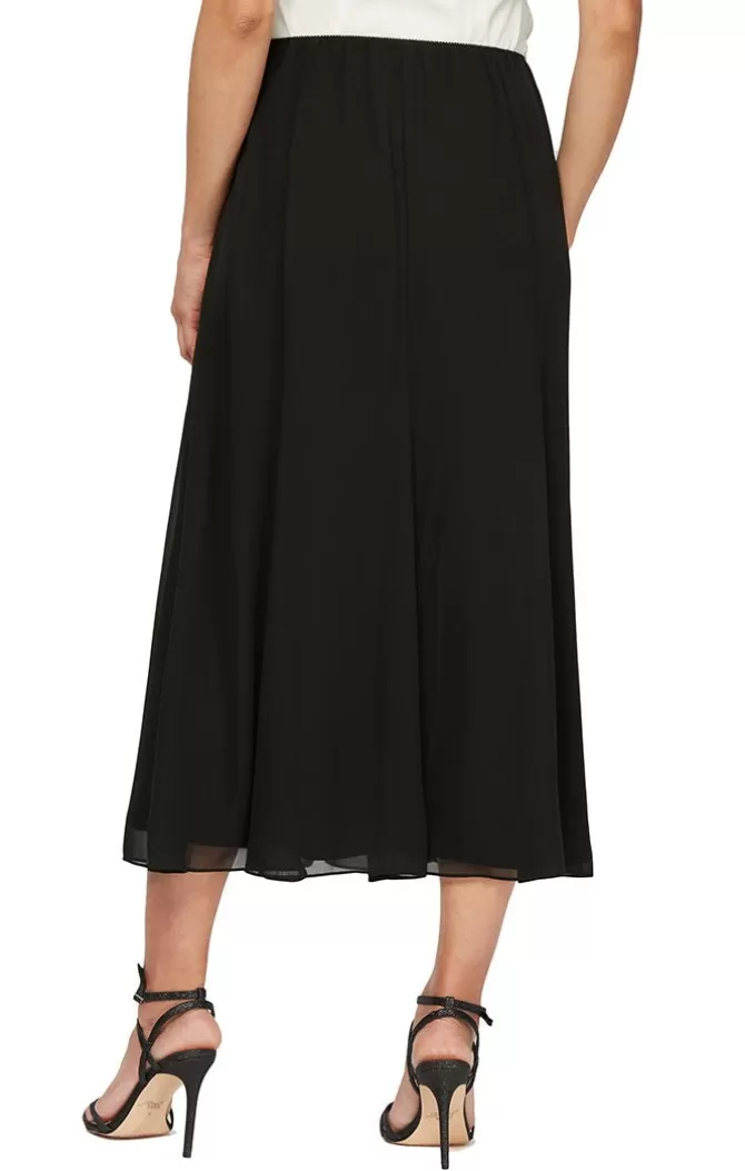 Women Alex Evenings Evening Separates*Tea-Length Panel Chiffon Skirt