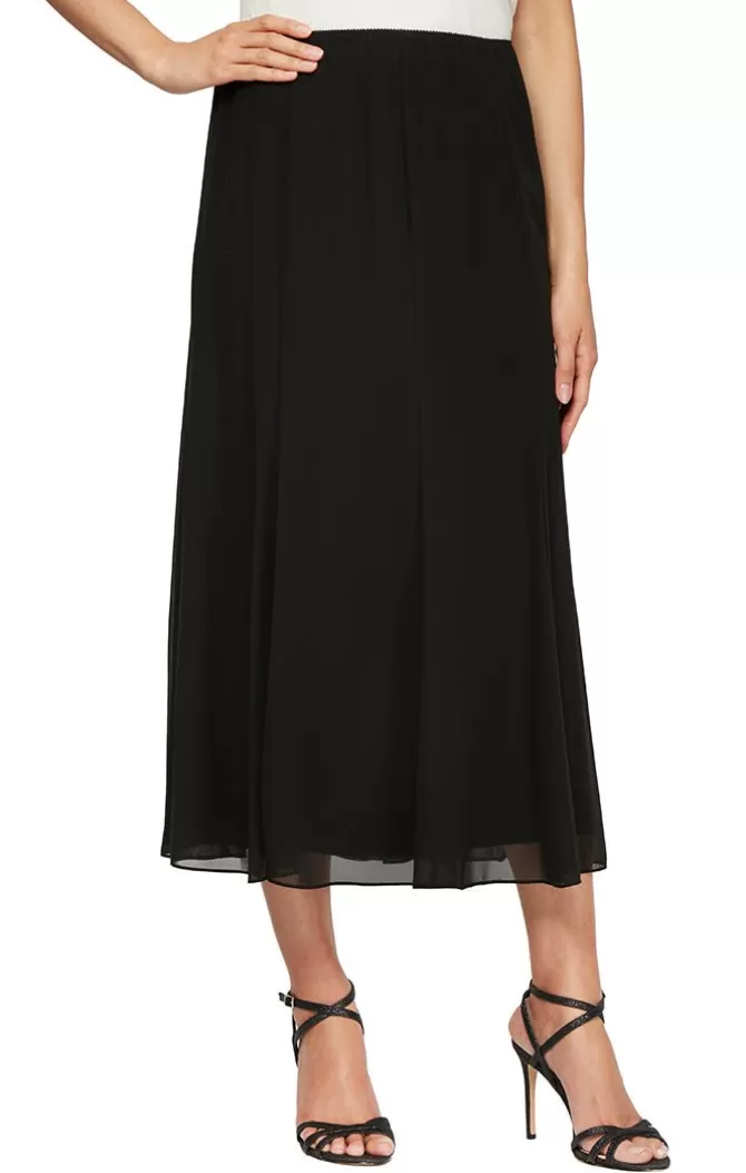 Women Alex Evenings Skirts*Tea-Length Panel Chiffon Skirt